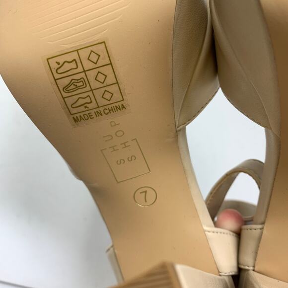 SOLD Shu Shop Geneva Platform Sandals Women's Size 7 Beige NEW - Picture 8 of 9